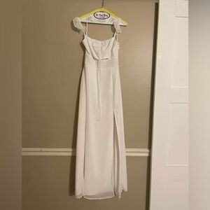 Maxi white dress from lulus. Size small, worn once. Not altered.